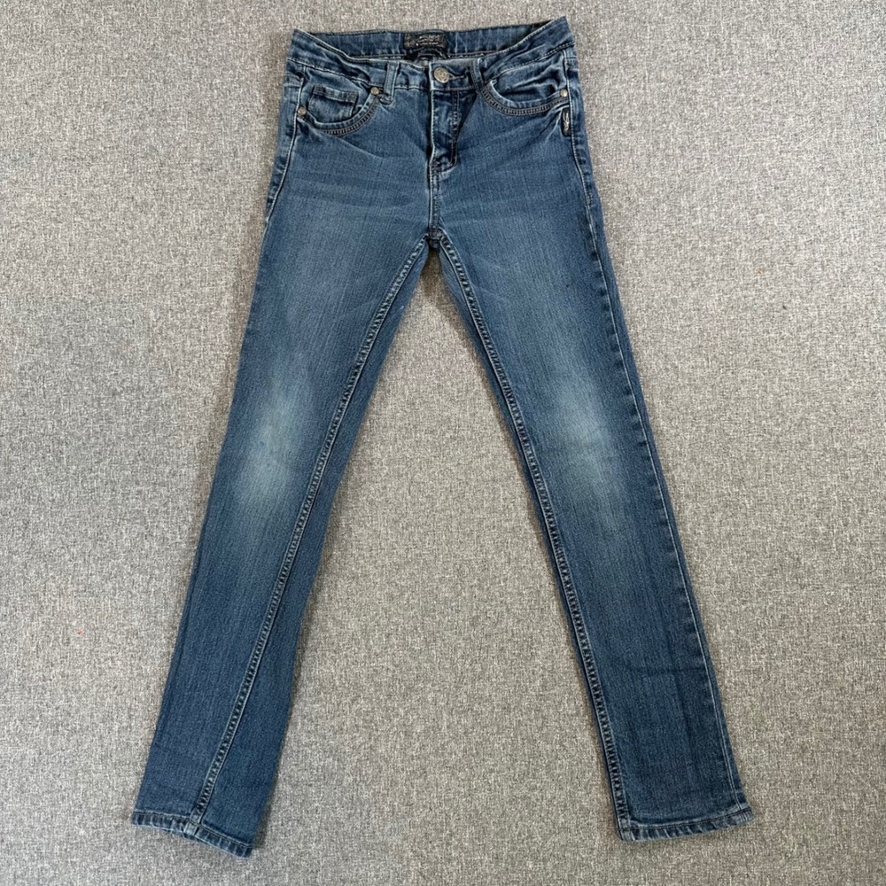 Silver Jeans Co. Sasha 1098 Girls 25x27 Slim Straight Blue Flap Pocket Denim